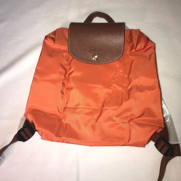 orange longchamp backpack